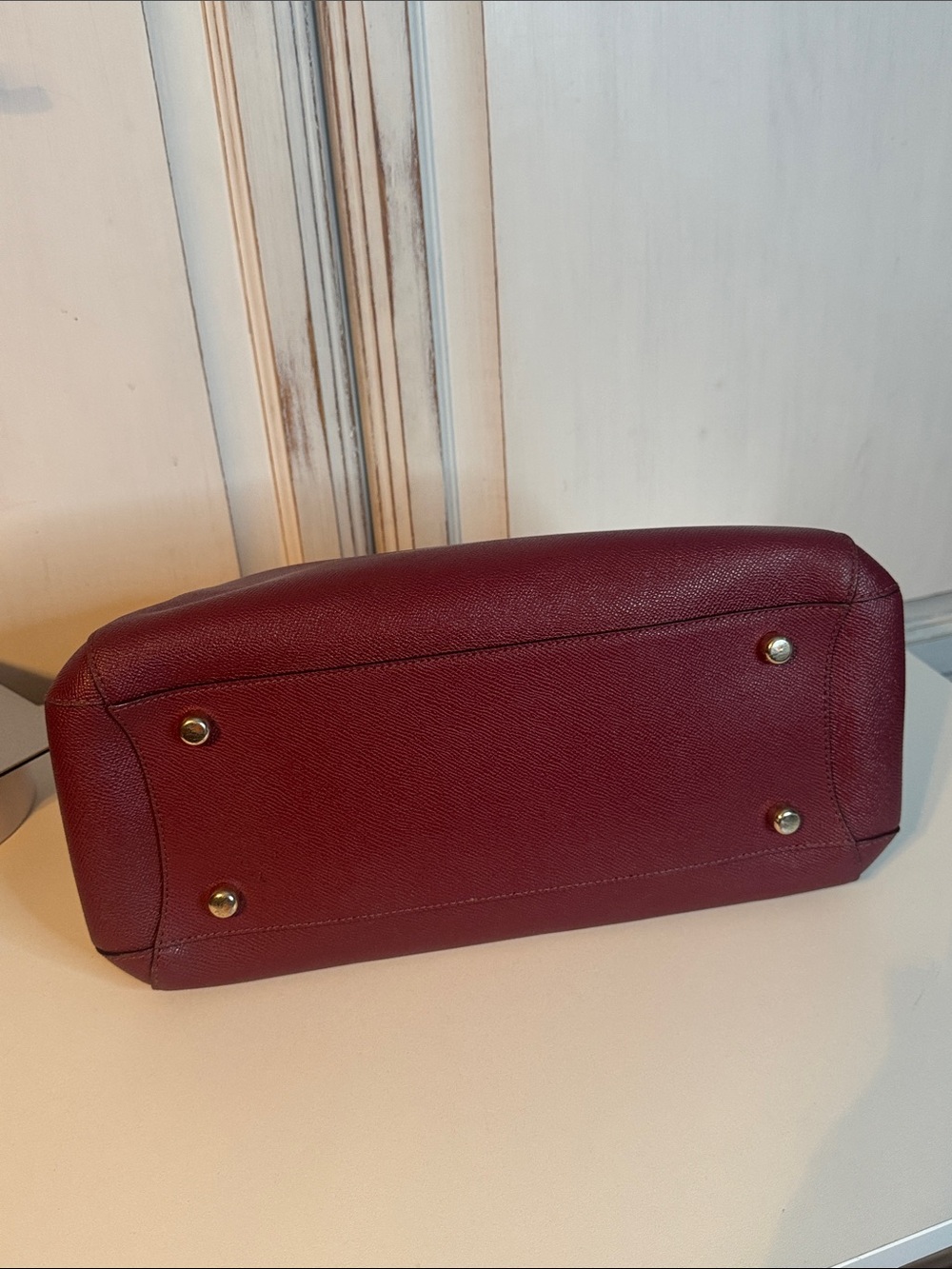 Coach Burgundy Margot Carryall handbag with COA. Msrp $395 - Picture 4 of 6